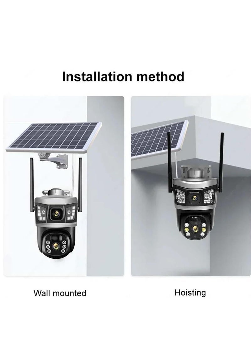 ELTRAZONE 2 Pcs 8MP Dual Lens CCTV Camera – 360° Outdoor WiFi Solar Security Camera with V380 Pro App, PIR + AI Human Detection, Full-Color Night Vision, 2-Way Audio, Waterproof PTZ, 2x64GB SD Card Included - Image 5