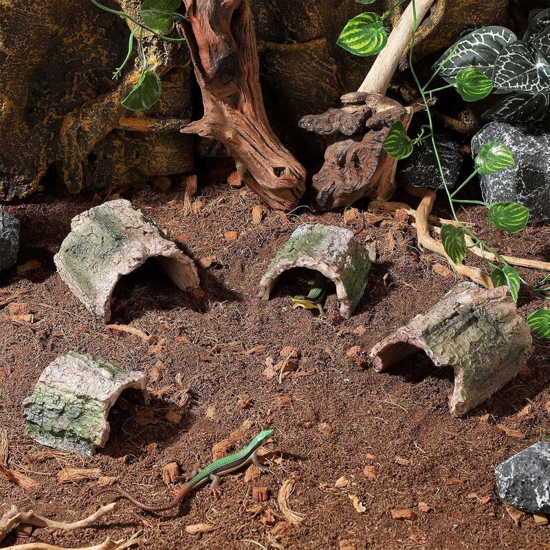 IBWell 2 Pack Aquarium Hideout Reptile Cave Betta Log Resin Hollow Tree Trunk Ornament Terrarium Tank Decoration for Fish Turtle Small Reptile - Long - Image 4