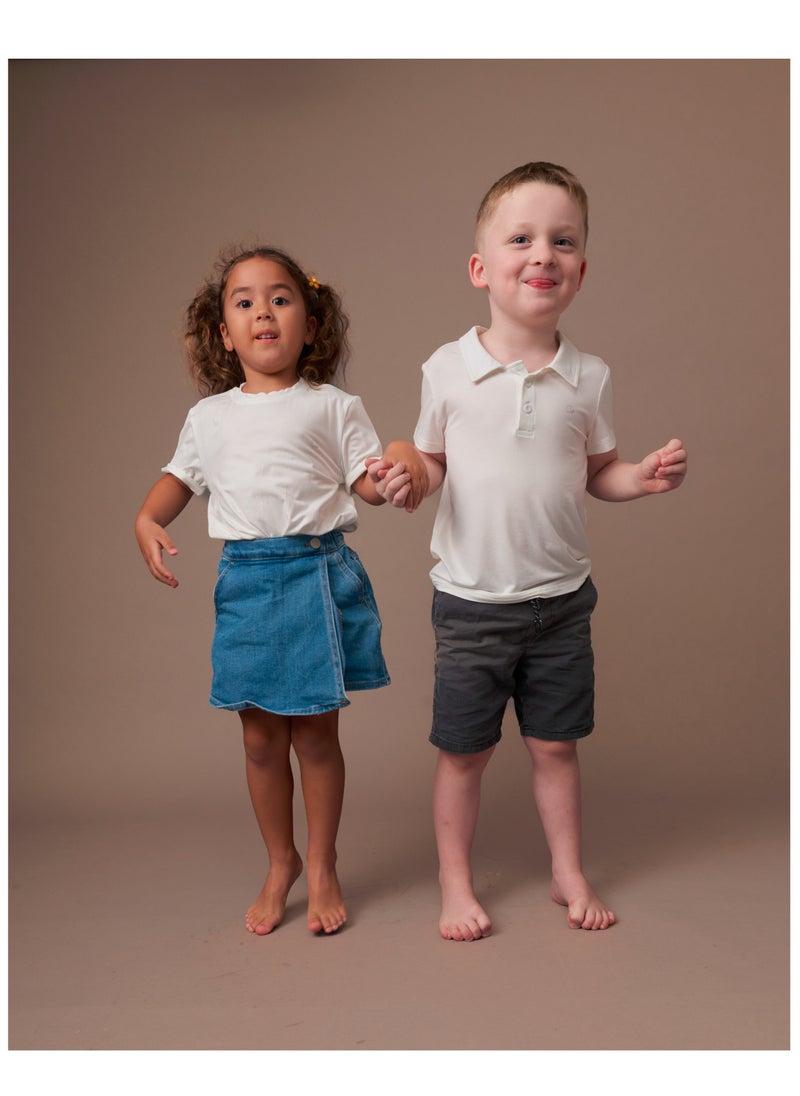 Anvi Baby Bamboo Spandex T-Shirt- White  - Image 4