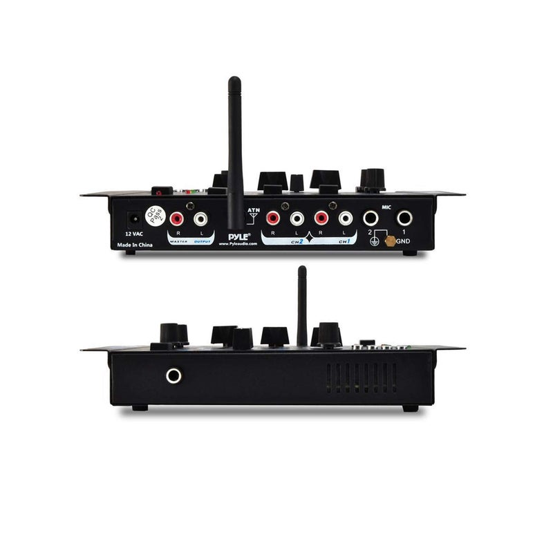 Pyle Wireless DJ Audio Mixer - 3 Channel Bluetooth Compatible DJ Controller Sound Mixer, Mic-Talkover, USB Reader, Dual RCA Phono/Line In, Microphone Input, Headphone Jack, Black - PMX7BU.5 - Image 4