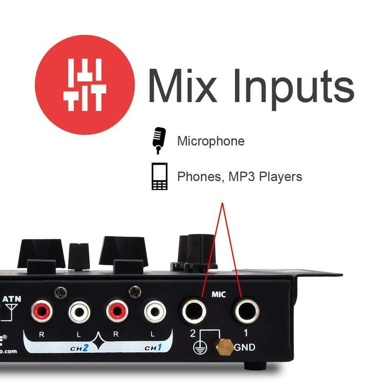 Pyle Wireless DJ Audio Mixer - 3 Channel Bluetooth Compatible DJ Controller Sound Mixer, Mic-Talkover, USB Reader, Dual RCA Phono/Line In, Microphone Input, Headphone Jack, Black - PMX7BU.5 - Image 5