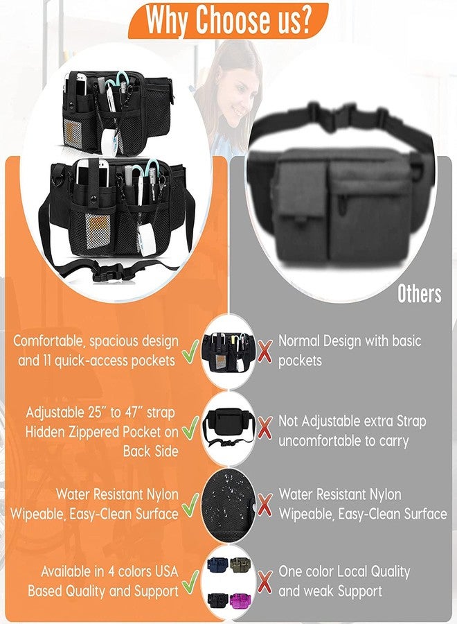 STORICANS Nurse Fanny Pack with Medical Supply Pockets, Adjustable Strap Extends from 25" to 47",Utility Storage, Nurse Essentials for Work,Nurse Gifts;Black - Image 5