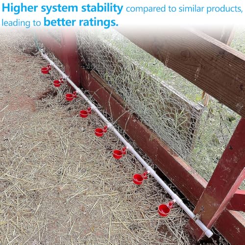 letsFix Automatic Chicken Watering System with PVC Pipe (Real Complete Set Pipeline) - 1/2" PVC Tee Fittings & Pipe & Garden Hose Connect to Water Tank, Automatic Poultry Waterer Feeder Kit - Image 2