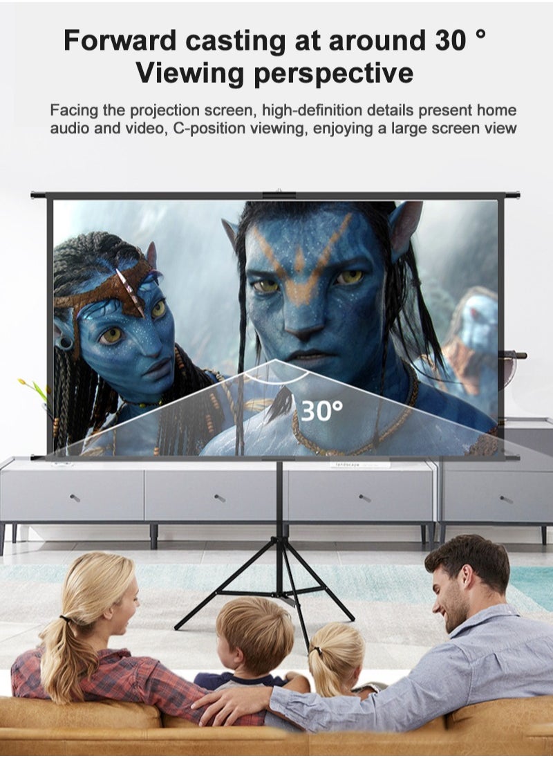 FlashHawk - Portable 120 inch 16:9 Foldable Projection Screen Soft Curtain With Tripod Stand and Carrying Bag for Indoor Outdoor Home Theater Backyard Cinema Travel - Image 1