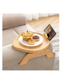 Round Bamboo Sofa Clip on Side Table for Wide Couches Arm Foldable Couch Tray with 360° Rotating Phone Holder Armrest Table for Eating Drinks Snacks - pzsku/Z02FE301F0CBEFD405E23Z/45/_/1689813678/efaeec55-b2e4-4696-9f83-d672e6dfba56