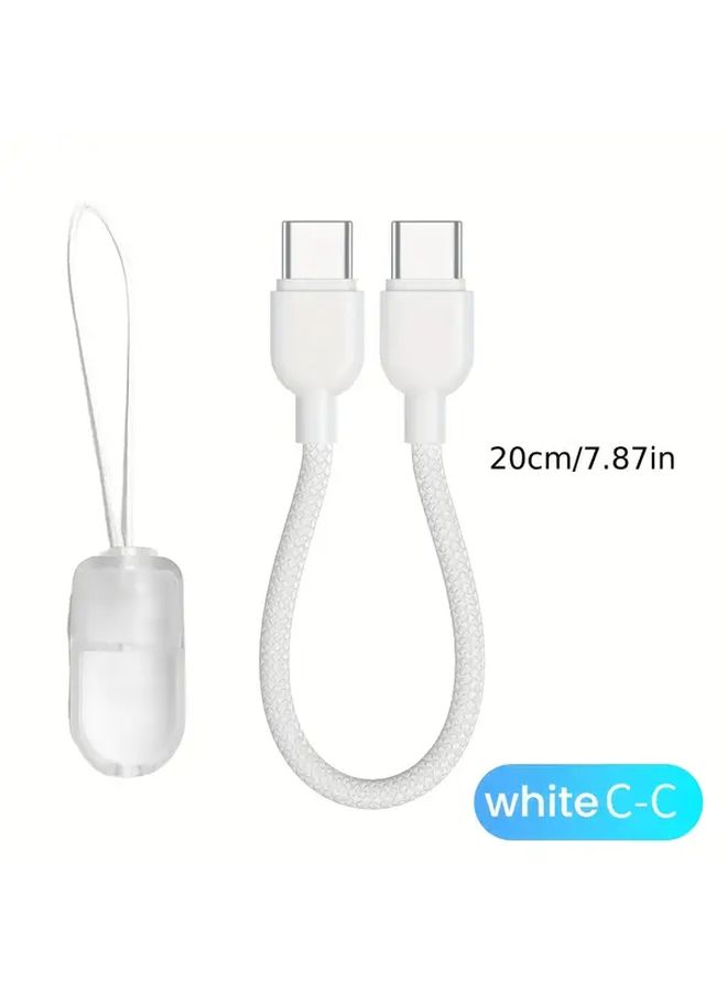 Type C to Type C Cable White Fast Charging Compatible with Power Banks - Image 2