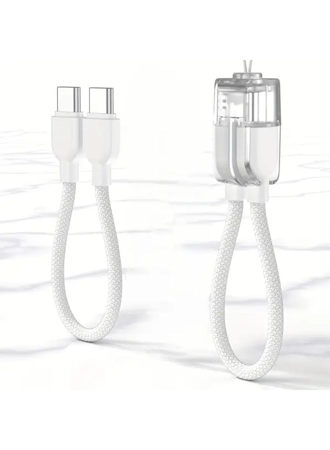 Type C to Type C Cable White Fast Charging Compatible with Power Banks - Image 1