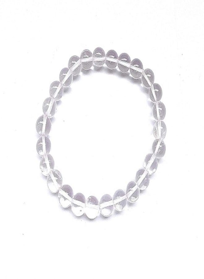 numeroastro Natural & Original Crystal | Sphatik Stretchable Round Beads Bracelet For Men & Women (1 Pc) - Image 2