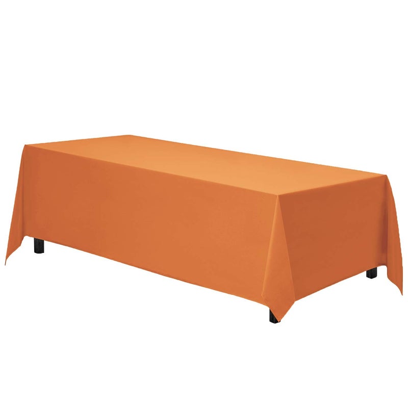 Gee Di Moda Gee Di Moda Rectangle Tablecloth  90 x 132 Inch Orange Table Cloth for 6 Foot Table with FloorLength Drop  Heavy Duty Washable Fabric  6 Ft Buffet Table Holiday Party Wedding  Baby Shower 