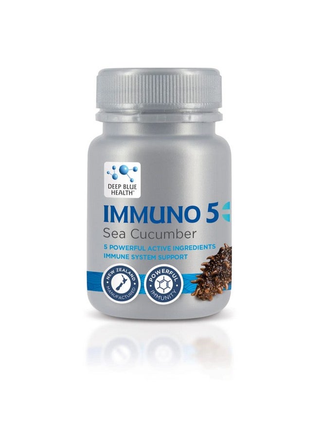 Deep Blue Health - Immuno 5+ Sea Cucumber Immunity Support With Sea Cucumber Extract Vitamin B6 Vitamin C Zinc And Magnesium 550Mg 90 Vege Capsules - Image 1