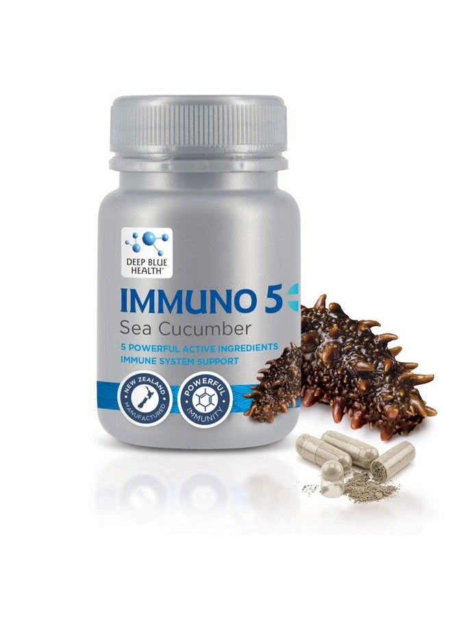 Deep Blue Health - Immuno 5+ Sea Cucumber Immunity Support With Sea Cucumber Extract Vitamin B6 Vitamin C Zinc And Magnesium 550Mg 90 Vege Capsules - Image 1