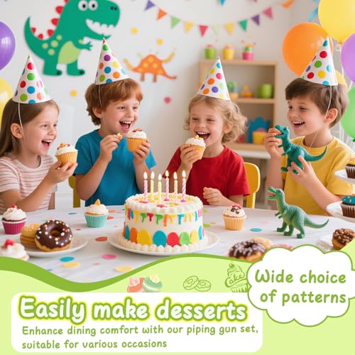 FANTEXY Dessert Decorating Syringe Set, Icing Piping Kit Stainless Steels Cake Decorating Tools 6 Piping Icing Nozzles Cupcake Decorating Kit - Image 5