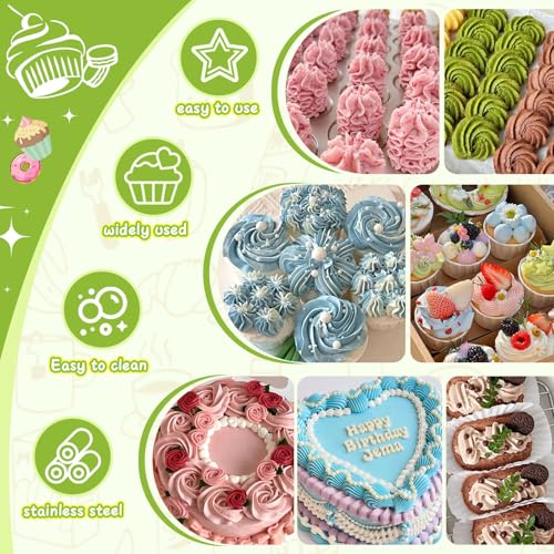 FANTEXY Dessert Decorating Syringe Set, Icing Piping Kit Stainless Steels Cake Decorating Tools 6 Piping Icing Nozzles Cupcake Decorating Kit - Image 4