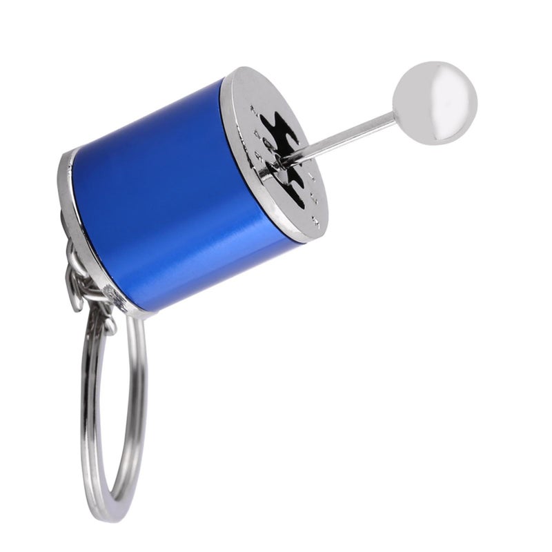 Blue Metal Shift Knob Keychain Lightweight Gear Stick Car Key Ring Collectible Memorable Gift - Image 3