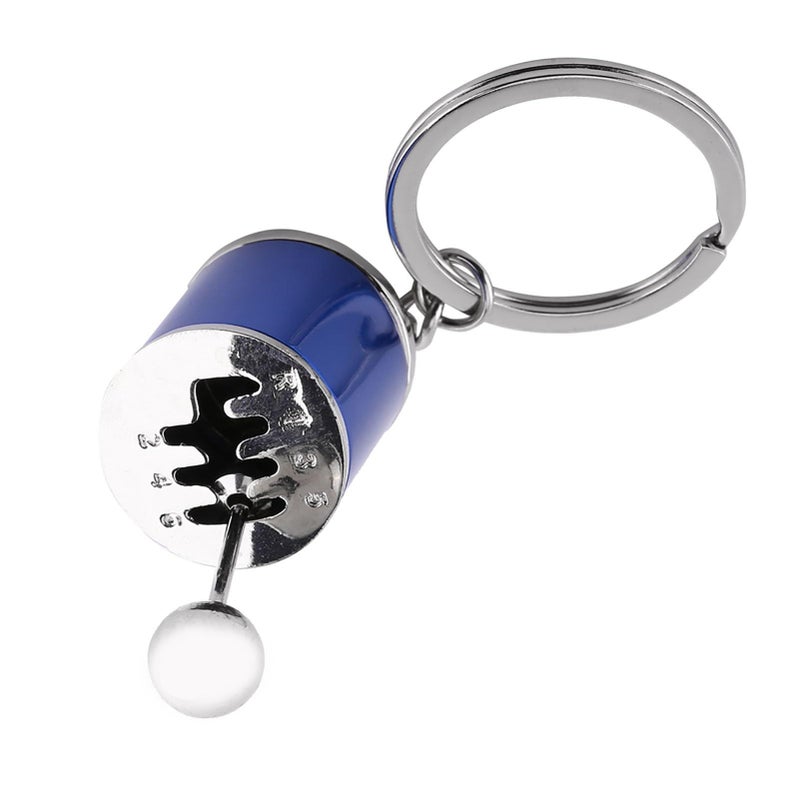 Blue Metal Shift Knob Keychain Lightweight Gear Stick Car Key Ring Collectible Memorable Gift - Image 4