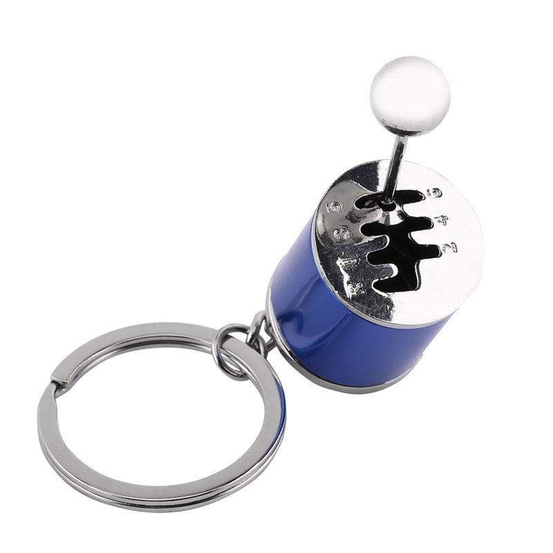 Blue Metal Shift Knob Keychain Lightweight Gear Stick Car Key Ring Collectible Memorable Gift - Image 2