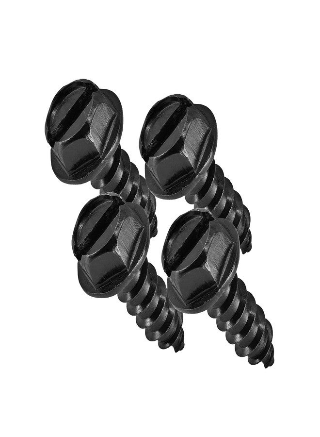 Makers Bolt Black License Plate Screws, Rustproof 18-8 Stainless Steel, Black Oxide Finish Applied in The USA (Pack of 4) - Image 1
