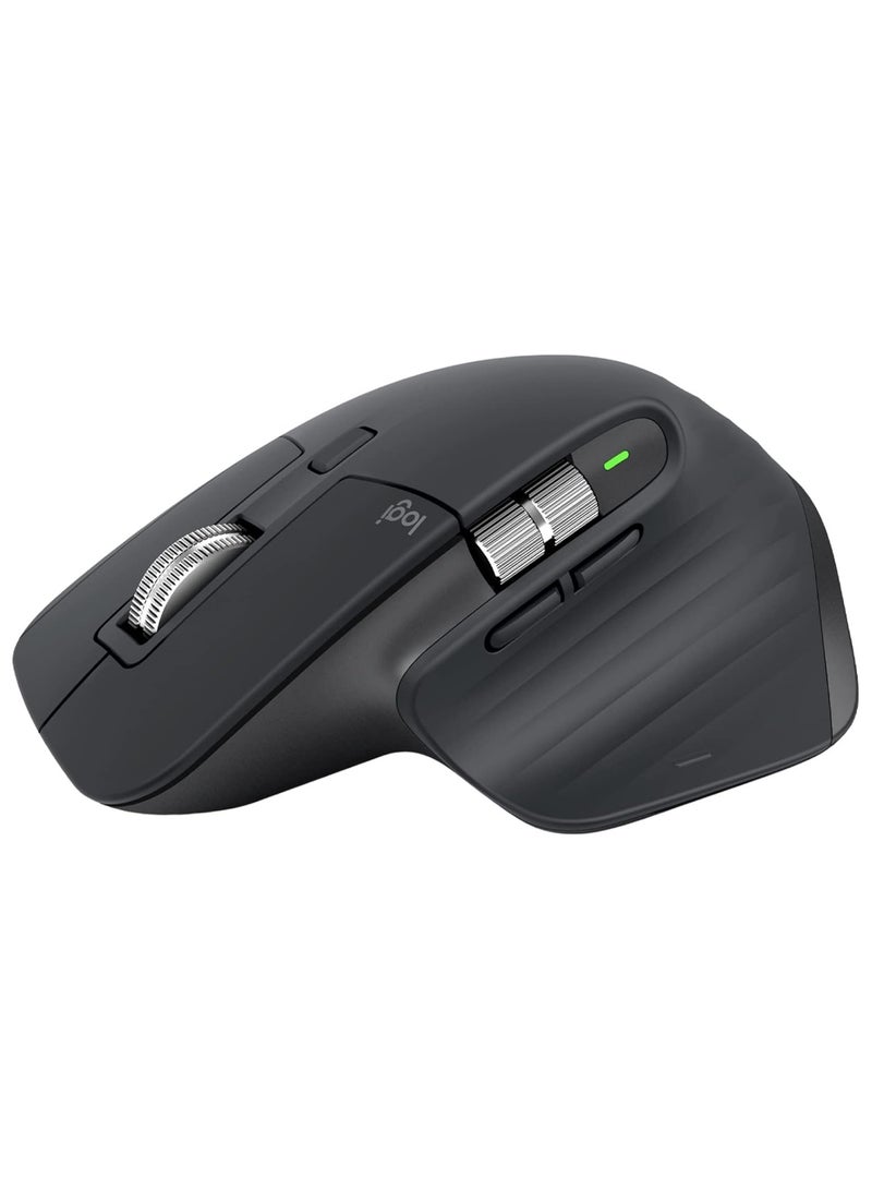 Logitech MX Master 3S - Wireless Performance Mouse with Ultra-fast Scrolling, Ergo, 8K DPI, Track on Glass, Quiet Clicks, USB-C, Bluetooth, Windows, Linux, Chrome - Graphite Graphite - Image 3