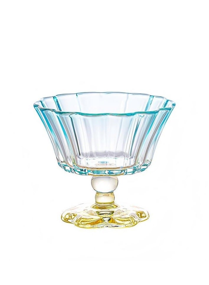 BenQuand 1 Pcs Ice Cream Bowls Drinking Glass Cups, Dessert Bowl Tool,Flower Petal Style Glasses, 8.5 oz, Suitable for Ice cream, Cocktails, Dessert & More - Image 1