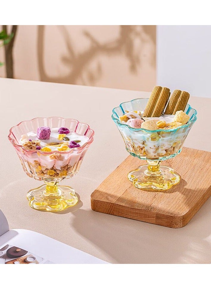 BenQuand 1 Pcs Ice Cream Bowls Drinking Glass Cups, Dessert Bowl Tool,Flower Petal Style Glasses, 8.5 oz, Suitable for Ice cream, Cocktails, Dessert & More - Image 4