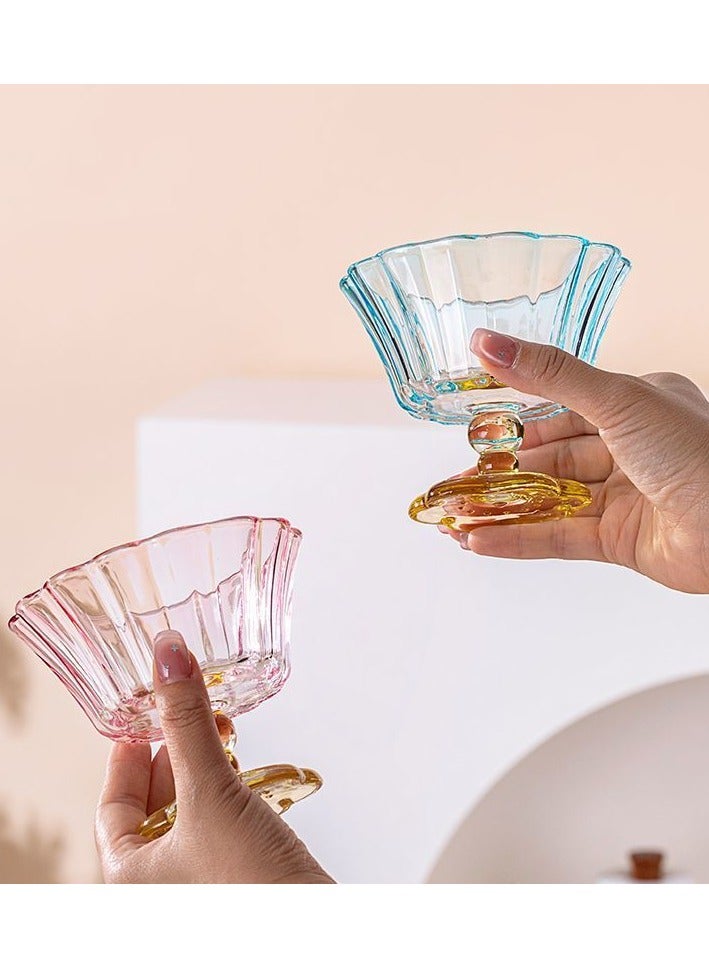 BenQuand 1 Pcs Ice Cream Bowls Drinking Glass Cups, Dessert Bowl Tool,Flower Petal Style Glasses, 8.5 oz, Suitable for Ice cream, Cocktails, Dessert & More - Image 5