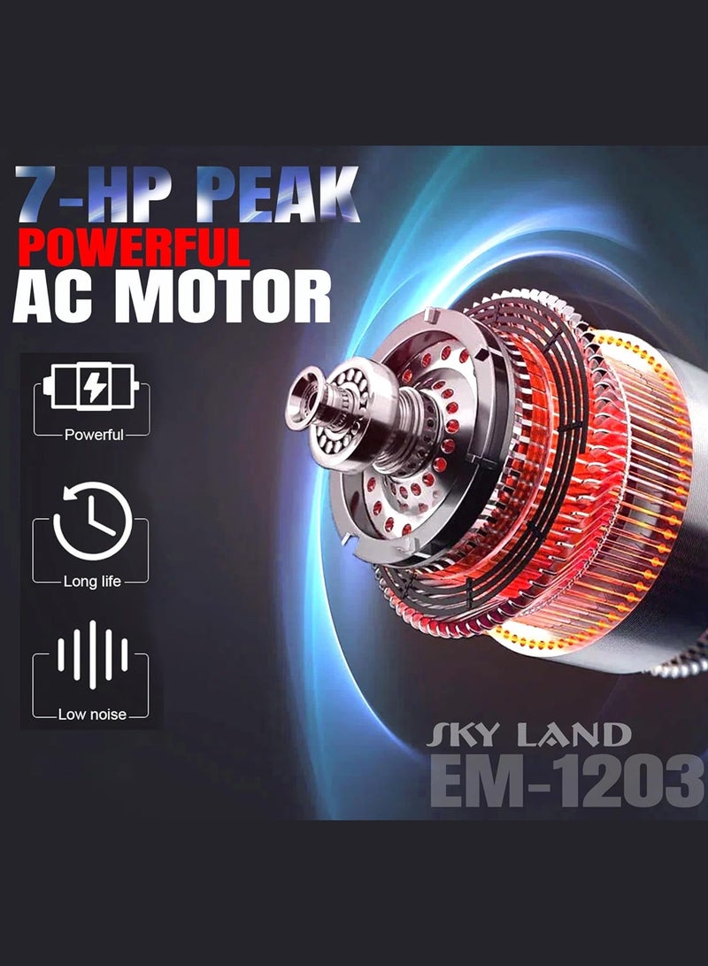 سكاي لاند جهاز المشي SKY LAND 7 HP - جهاز جري قابل للطي، خيارات محرك تيار متردد/تيار مستمر، بلوتوث، ميل تلقائي (20%)، أقصى وزن للمستخدم 150 كجم، سرعة 22 كم/ساعة - للاستخدام المنزلي وشبه التجاري - Image 3