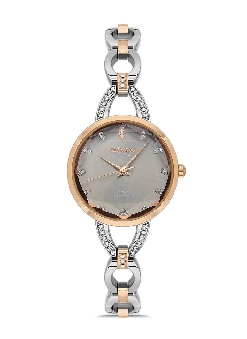 OMAX - Omax Women's Luxury Wrist Watch, Watches for Women, Stainless Watches, Steel Silver Band, Grey Analog Dial, Waterproof Watch, 1 Year Warranty - Image 1