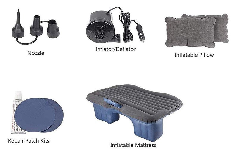 RKPSP RKPSP Inflatable Travel Car Bed Air Sofa with Two Inflatable Pillow for Car Back Seat Fits Most Car Models SUVMPVTruckMinivan Grey - Image 5