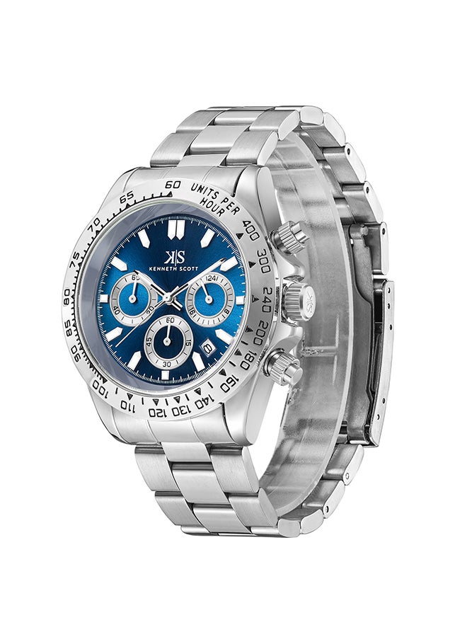 KENNETH SCOTT Kenneth Scott Men's Blue Dial Multi fn Watch - K23123-SBSL - Image 2