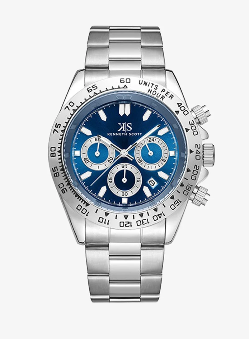 Kenneth Scott Kenneth Scott Men's Blue Dial Multi fn Watch - K23123-SBSL