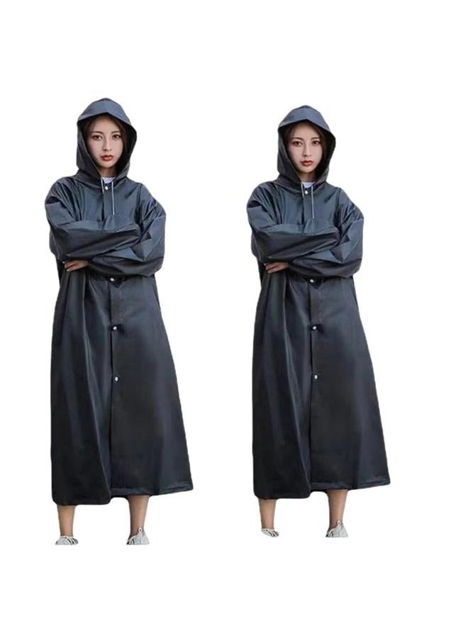 Unisex Outdoor Travel Waterproof Hooded Drawstring Raincoat Jacket Rainwear，EVA Raincoat Thickened Non-Disposable Raincoat Set Lightweight Rainproof Adult Poncho - Image 4