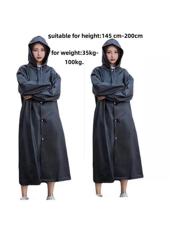 Unisex Outdoor Travel Waterproof Hooded Drawstring Raincoat Jacket Rainwear，EVA Raincoat Thickened Non-Disposable Raincoat Set Lightweight Rainproof Adult Poncho - Image 5