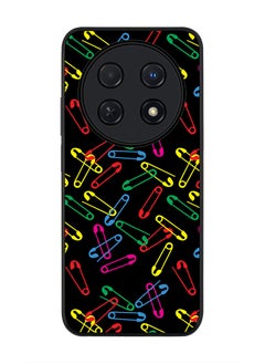 Stylizedd Rugged Black edge case for Huawei nova 12i 4G, Slim fit Soft Case Flexible Rubber Edges Anti Drop TPU Gel Thin Cover -  Safety Pins  - Image 1