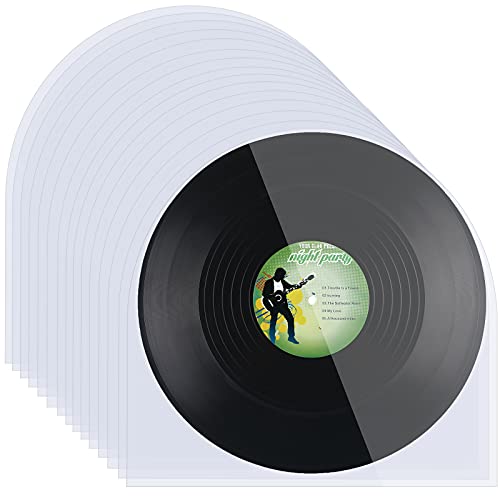 100 Pieces LP Inner Sleeves 12 Inch Vinyl Record Sleeves Proper Protection Anti Static Round Bottom for Long Playing Collections