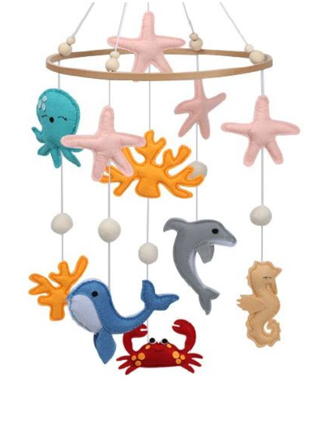 Baby Crib Nursery Mobile Wall Hanging Décor Baby Bed Mobile for Infants Ceiling Mobile Cute and Adorable Hanging Decorations Ocean  - Image 1