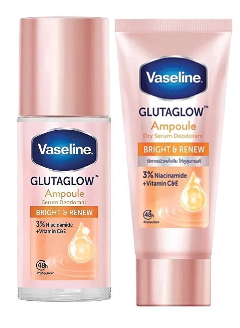 Vaseline Glutaglow Bright and Renew Ampoule Serum Deodorant each 45ml