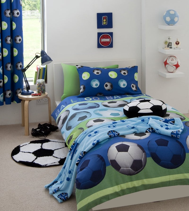 Catherine Lansfield Kids Football Double Quiltset Blue