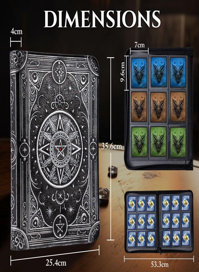 Soar Forge Star Mage Trading Card Binder - 9 Pocket Ringless TCG Binder - Premium 3D PU-Leather - 432 Side-Loading Pockets - Perfect Storage Holder for MTG, and Many TCG & Trading Card Collections (Red Jewel) - Image 3