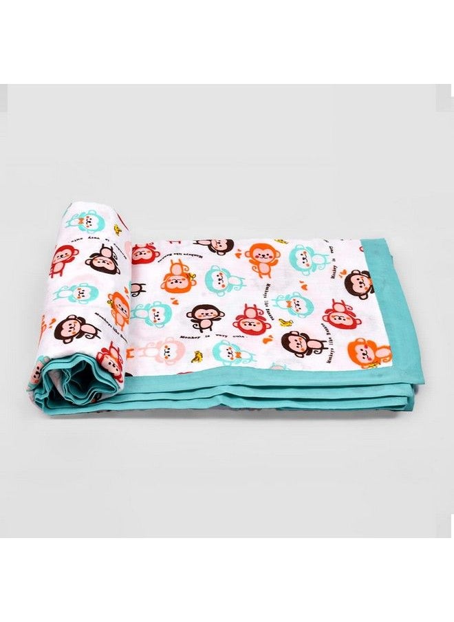MOM'S HOME Baby 4 Layer Muslin Dohar 100X100 Cm ; 03 Years ; Monkey  - Image 3