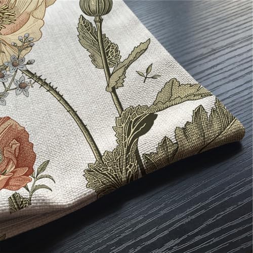 Solekla Vintage Flowers Pillow Cover Rustic Cotton Linen Decorative Rectangle Throw Pillow Cover 12x20 Inch for Sofa Couch Decoration - Image 5