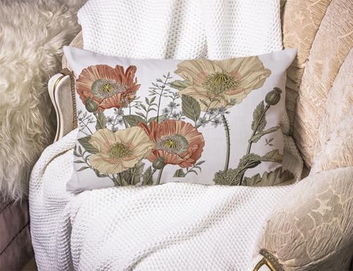 Solekla Vintage Flowers Pillow Cover Rustic Cotton Linen Decorative Rectangle Throw Pillow Cover 12x20 Inch for Sofa Couch Decoration - Image 2