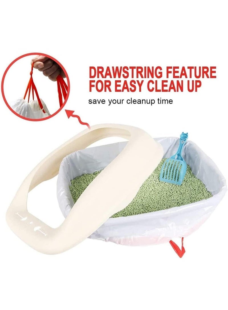 بطانة صندوق القمامة القط ، كسول لا مجرفة ، إغلاق ذاتي قابل للتصرف ، حقيبة مرحاض دليل التسرب ، قوية ، دائمة ، مع سلسلة ، سهلة التنظيف مناسبة لصندوق القمامة القط الثقيلة ،10 جهاز كمبيوتر شخصي - Image 3