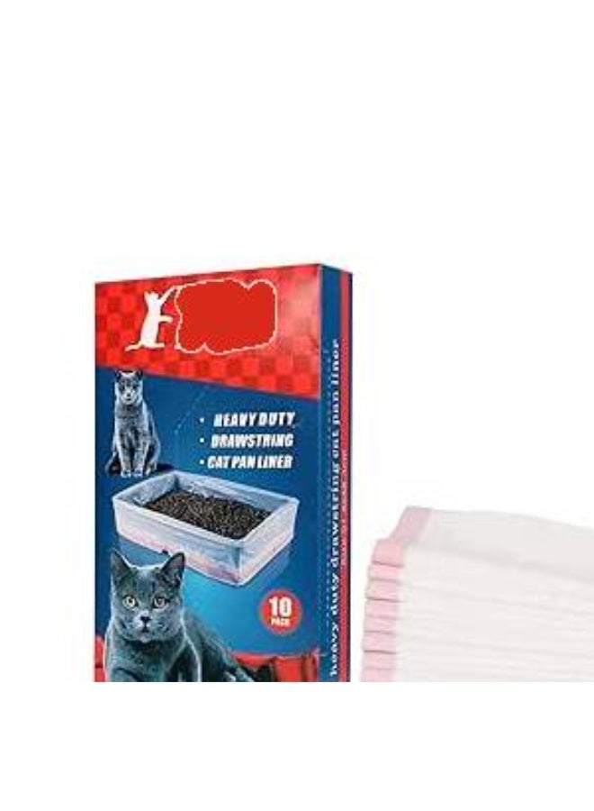 بطانة صندوق القمامة القط ، كسول لا مجرفة ، إغلاق ذاتي قابل للتصرف ، حقيبة مرحاض دليل التسرب ، قوية ، دائمة ، مع سلسلة ، سهلة التنظيف مناسبة لصندوق القمامة القط الثقيلة ،10 جهاز كمبيوتر شخصي - Image 1