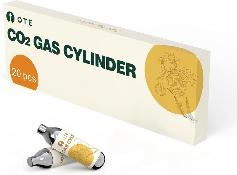 OTE CO2 Soda Chargers Refill for Sparkling Water Maker, 20PCS Seltzer Water Cartridges 8G Personal CO2 Cylinders for Portable Carbonated Water Machine or soda Siphon Whipped Cream Chargers, and More - Image 1