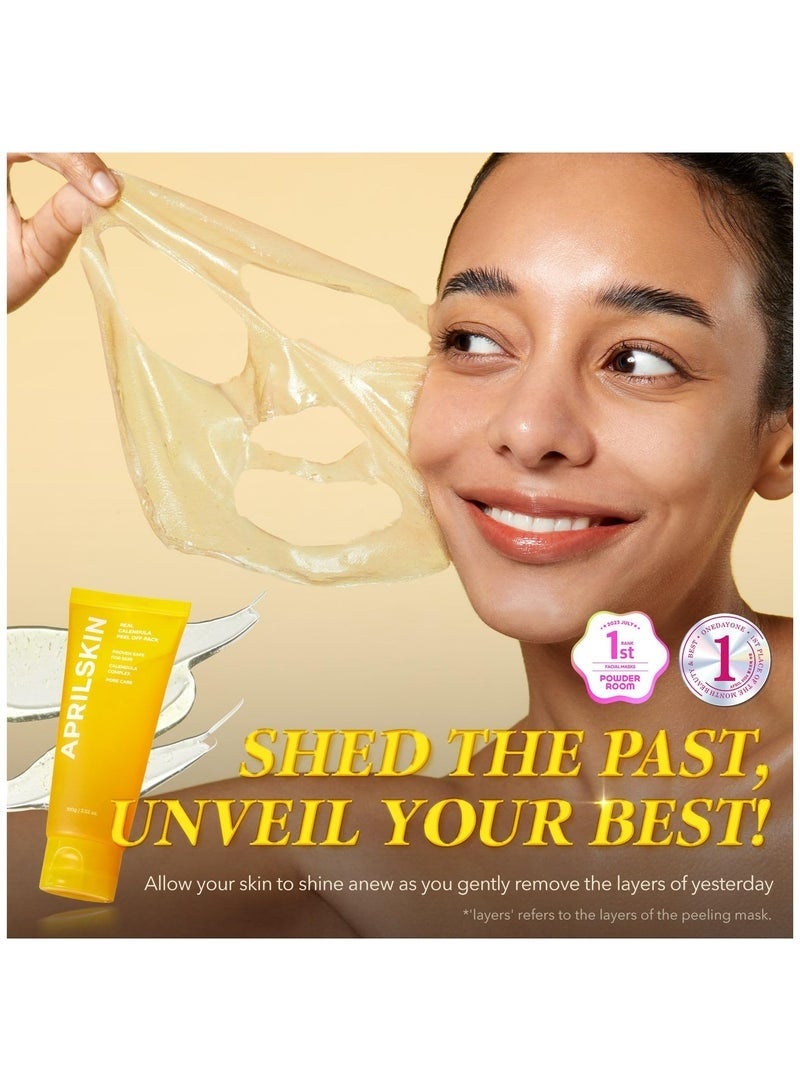 APRILSKIN قناع الوجه القابل للتقشير من كاليندولا لتقليل المسام 100 جرام نياسيناميد BHA/PHA | نباتي | مزيل للرؤوس السوداء، مقشر، تنظيف عميق | PHA BHA | 100 جرام / 3.52 أونصة - Image 2