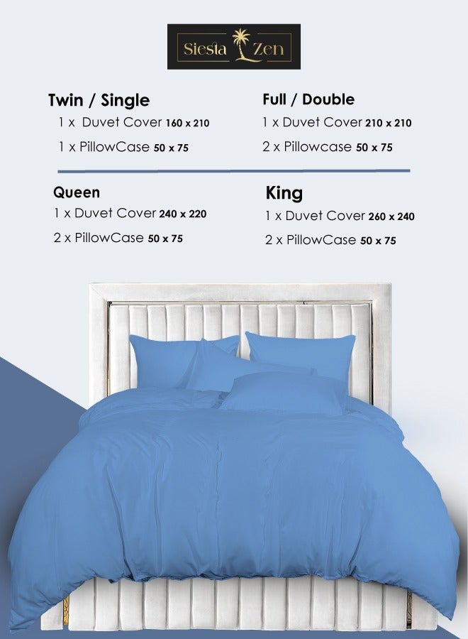 Siesta Zen Microfiber Duvet Cover Set (1 Cover + 2 Pillowcases) – Ultra Soft, Wrinkle-Resistant, Breathable & Lightweight –  Button Closure – Machine Washable Bedding Set  - Image 4