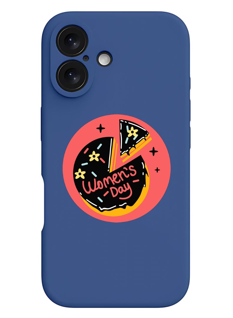 Theodor iPhone 16 Plus Blue Protective Slim Fit Case Liquid Silicone Cover with Full Body Protection Anti-Scratch Shockproof Case For iPhone - Womens day - Image 1