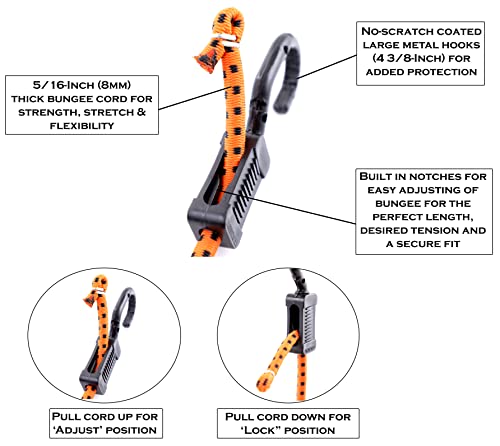 Kotap MABC-48 All- Purpose Adjustable Bungee Cords with Hooks, 48-Inch, Orange/Black, 10 Count - Image 4