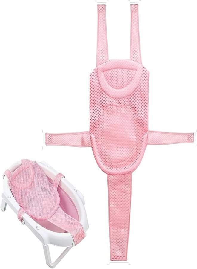 fashion mania Adjustable Comfortable Non-Slip Five-Pointed Baby Shower Net for Newborn 0-6 Months (Pink)