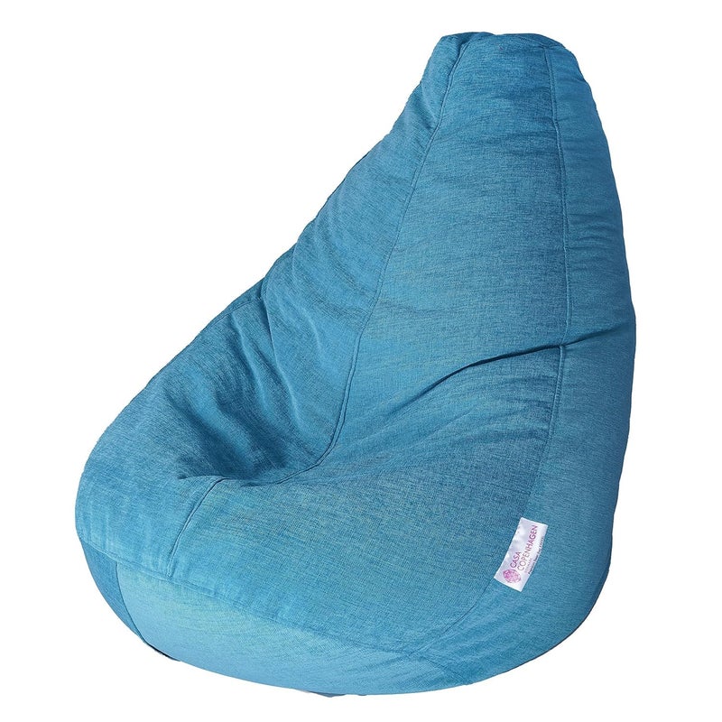 CASA COPENHAGEN Casa Copenhagen Premium Designer Fabric Bean Bag Filled with Beans Capacity Upto 7 Ft Height 200 KG Weight 5XL Sky Blue  - Image 3